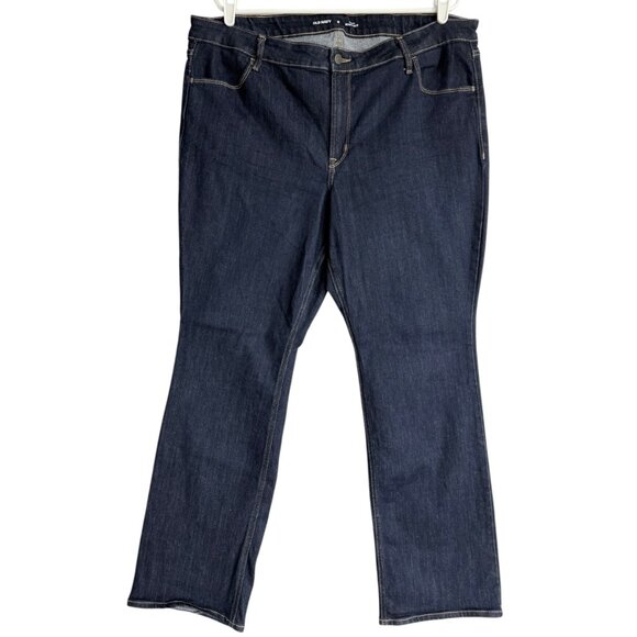 Old Navy Women's Stretch Boot Cut Mid Rise Blue Denim Jeans Plus Size 18 - Picture 1 of 10